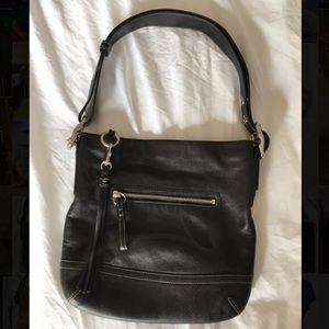 Black Leather Authentic Coach Shoulder Bag Purse